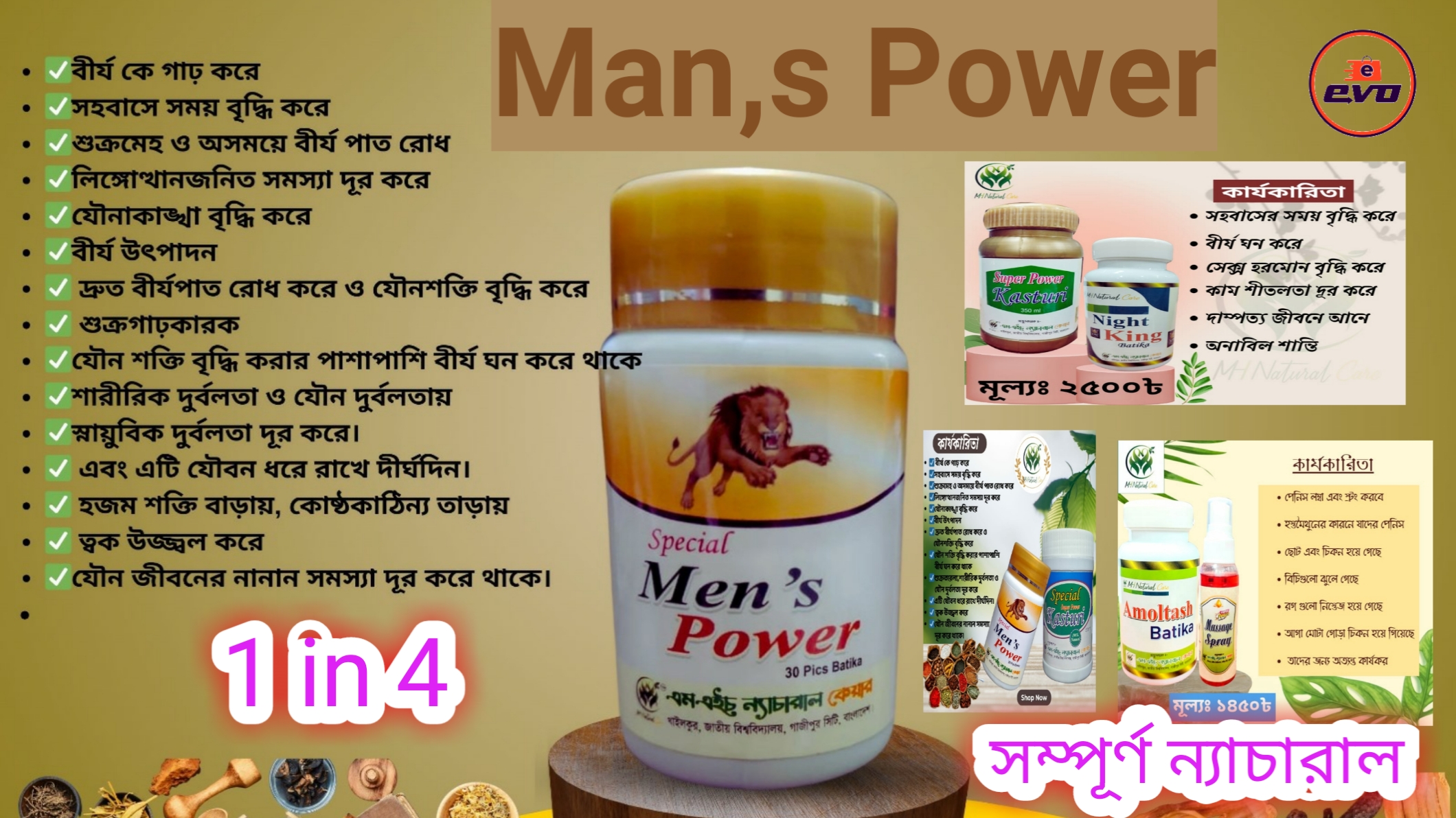 Man,s Power 1 in 4